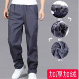 Men's Sweatpant Trousers Autumn Winter Plus Velvet Warm Pants Quick-drying Loose Straight Summer Wear-resistant Waterproof Pant