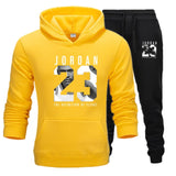 New Men Hoodies Suit Jordan 23 Tracksuit Sweatshirt Suit Fleece Hoodie+Sweat pants Jogging Homme Pullover 3XL Sporting Suit Male