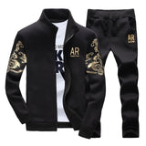 Men's Tracksuit Sportswear Sets Spring Autumn Casual Tracksuits Men 2 Piece Zipper Sweatshirt + Sweatpants Brand Track Suit Set