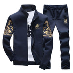 Men's Tracksuit Sportswear Sets Spring Autumn Casual Tracksuits Men 2 Piece Zipper Sweatshirt + Sweatpants Brand Track Suit Set