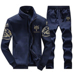 Men's Tracksuit Sportswear Sets Spring Autumn Casual Tracksuits Men 2 Piece Zipper Sweatshirt + Sweatpants Brand Track Suit Set