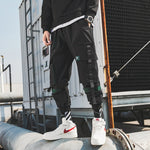 LAPPSTER Men Ribbons Streetwear Cargo Pants 2020 Autumn Hip Hop Joggers Pants Overalls Black Fashions Baggy Pockets Trousers